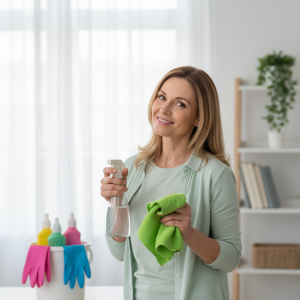 errori pulizie casa - donna che pulisce in modo corretto - Nonna Geniale
